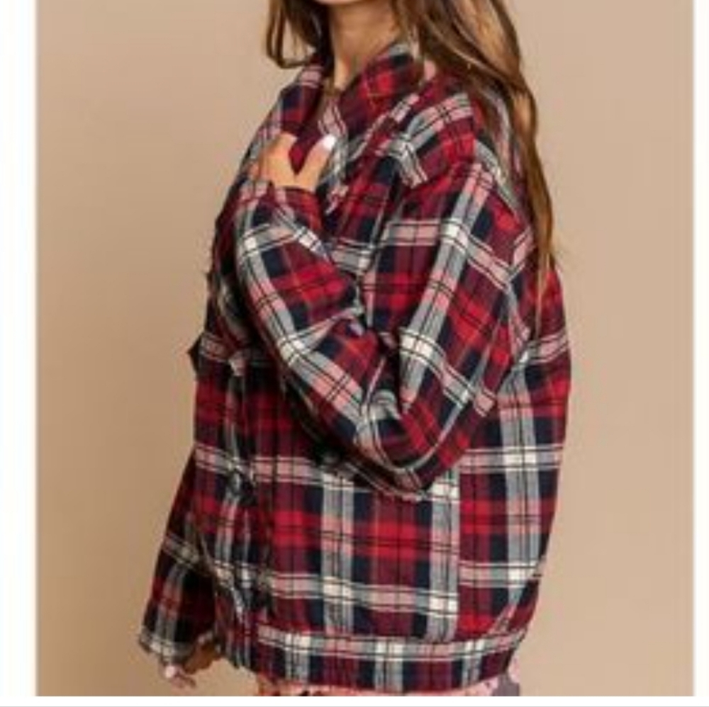 POL Plaid Jacket Size Large